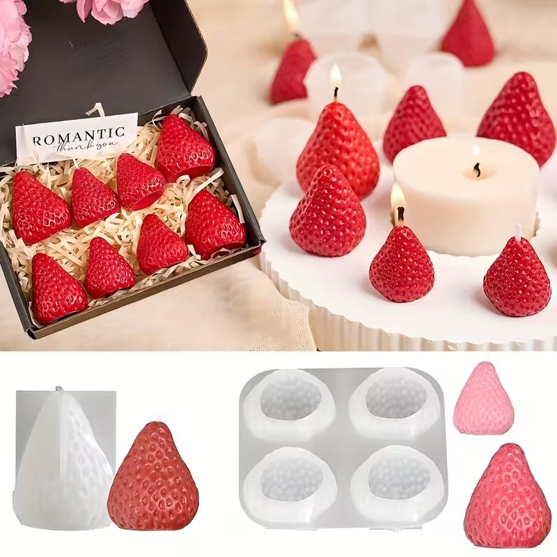 Candle Making Factory - Strawberry Silicone Candle Mold for DIY