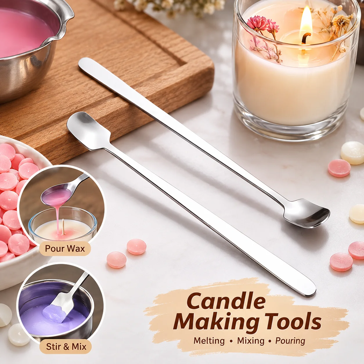 1/2PCS Stainless Steel Candle  - Candle Making Kit Wholesale recension och pris