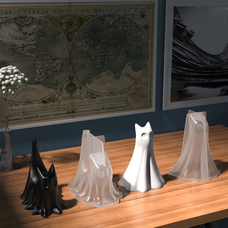 Ghost Cat Halloween Desktop Or - Candle Making Factory recension och pris