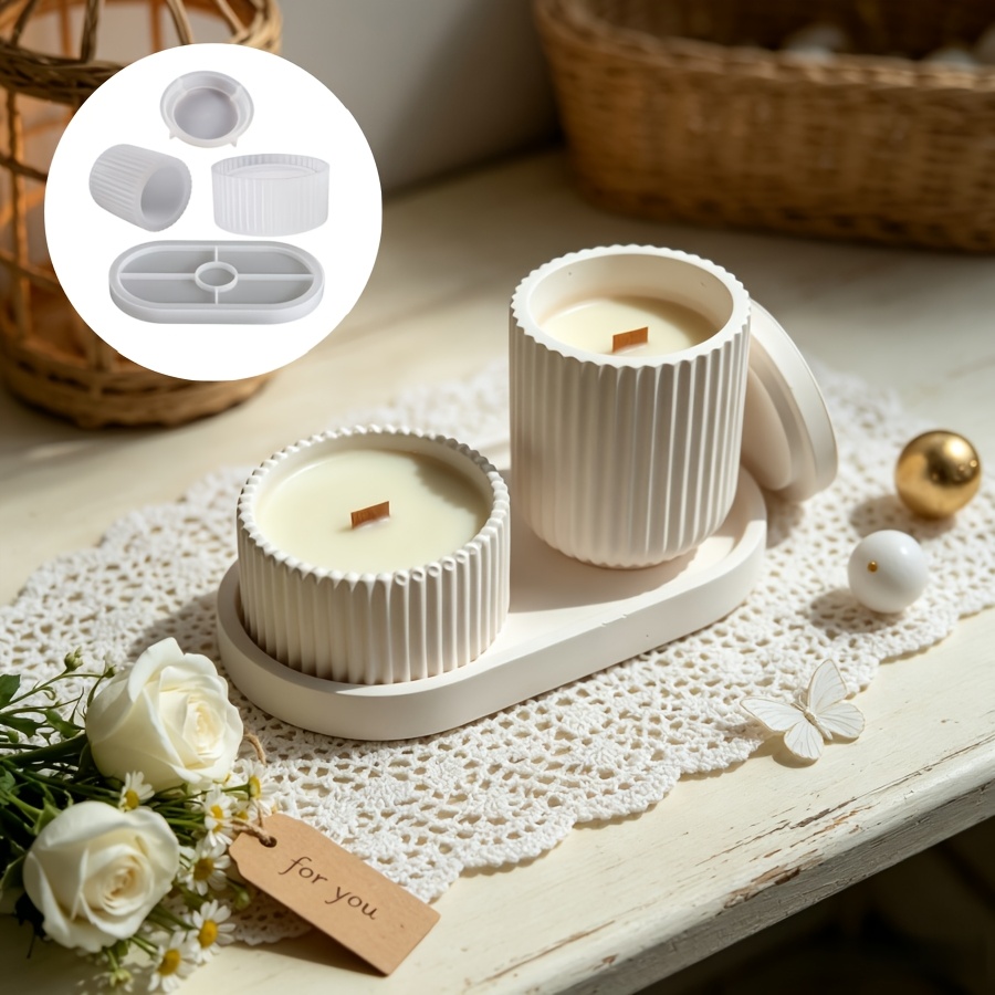silicone mold set, 4 striped s - Candle Making Kit Wholesale recension och pris