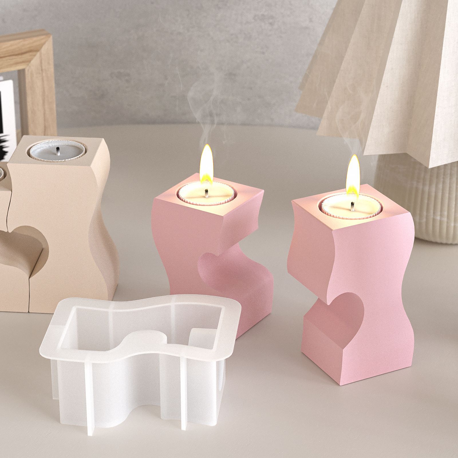S Heart Candlestick Silicone M - Candle Making Products recension och pris