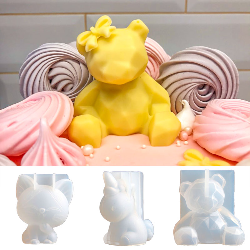 3D Stereo Bear Silicone Mold D - Candle Making Jelly recension och pris