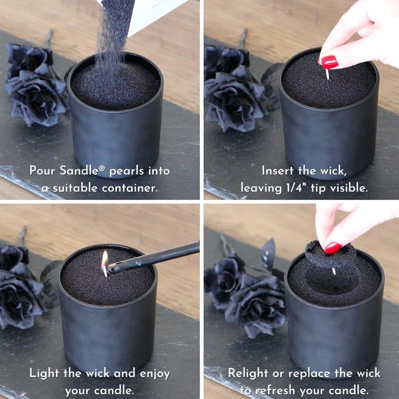 Black Candle Sand with Wick, 2 - Candle Making Wicks recension och pris